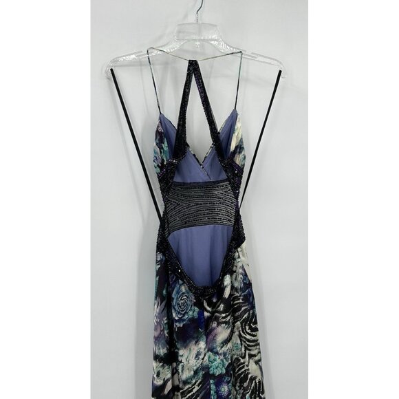 CACHE maxi dress gown beaded backless sequins satin floral Y2K party evening 4 - Picture 11 of 14